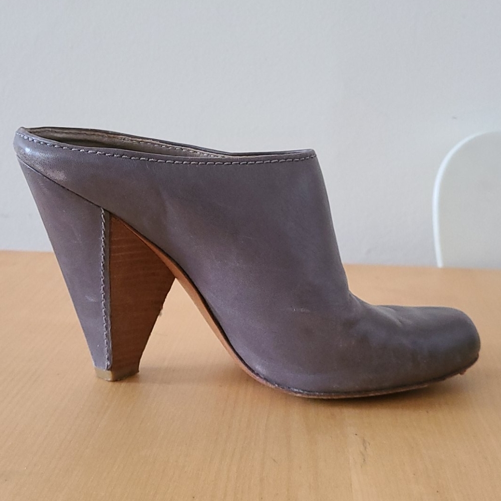Belle Sigerson Morrison Grey Leather Mules - sz 7 - Picture 8 of 13